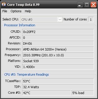 Core Temp 0.99 Beta kullanıma sunuldu