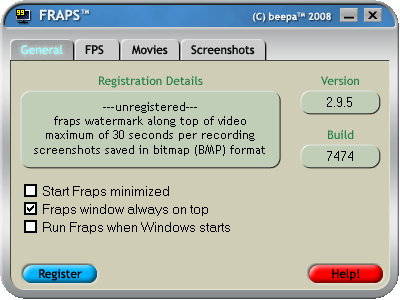 Fraps'ın 2.9.5 sürüm numaralı yeni versiyonu yayınlandı 