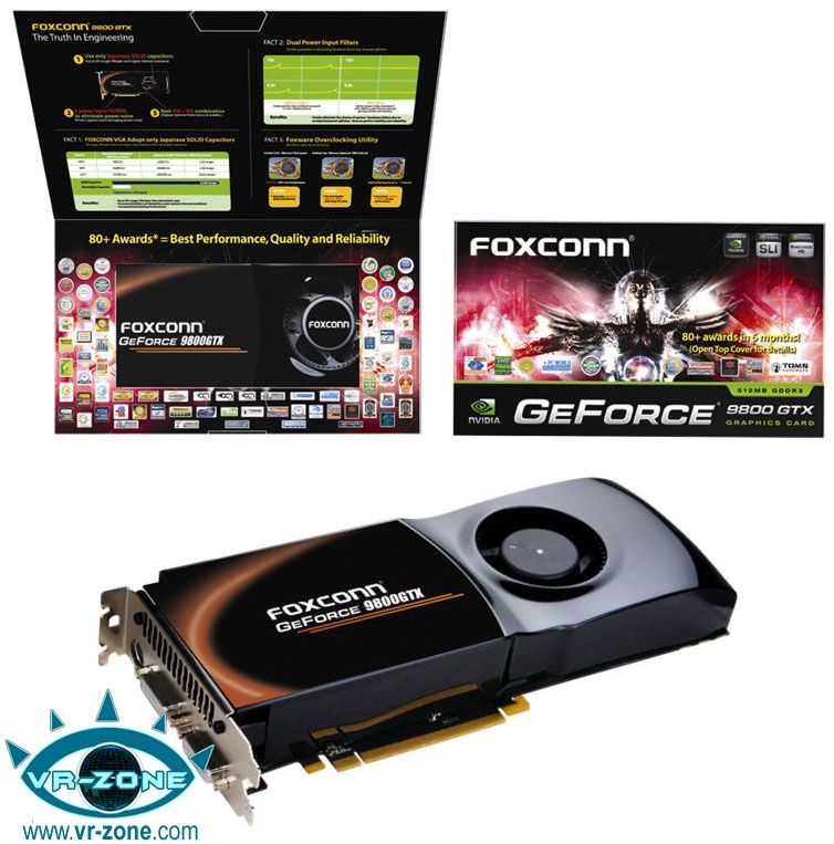 En hızlı GeForce 9800GTX Foxconn'dan; 780MHz/2360MHz