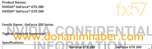 GeForce GTX 200 serisi ile ilgili resmiyet kazanan bazı yeni detaylar