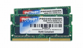 Patriot'dan Intel'in Centrino 2 platformu için yeni DDR3 bellekler
