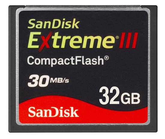 SanDisk'ten 30MB/sn yazma hızına sahip 32GB'lık CompactFlash bellek kartı