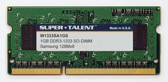 Super Talent'dan dizüstü bilgisayarlar için DDR3 SO-DIMM bellek
