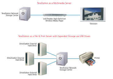 1 Terabyte (1000 GB) kapasiteli ağ diski ; Tera Station