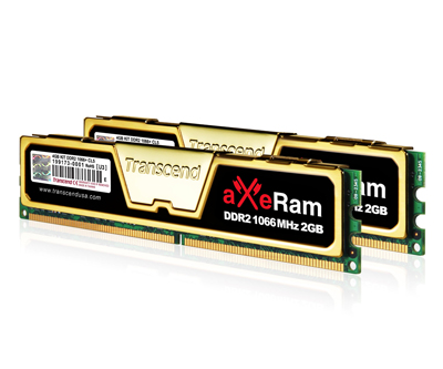 Transcend'den 4GB'lık aXeRam DDR2-1066 bellek kiti