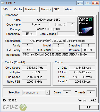 AMD Phenom 9850 Black Edition 3.5GHz'i gördü