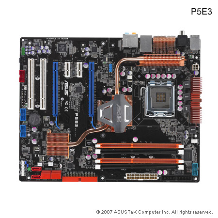 Asus X38 yonga setli yeni anakart ailesini duyurdu (P5E, P5E3, P5E3-Deluxe ve P5E3 DeluxeWiFi-AP@n)