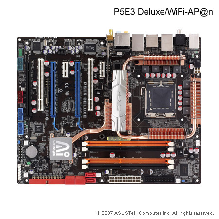 Asus X38 yonga setli yeni anakart ailesini duyurdu (P5E, P5E3, P5E3-Deluxe ve P5E3 DeluxeWiFi-AP@n)