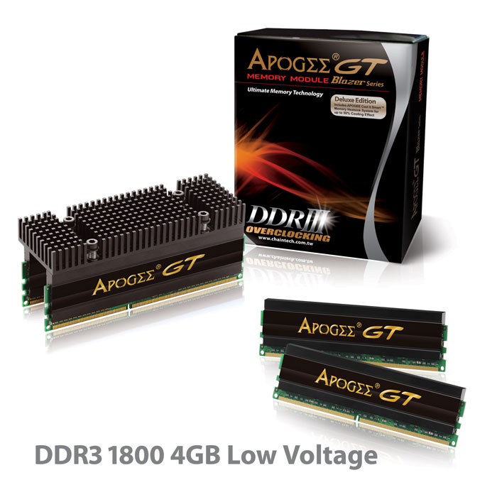 Chaintech Apogee GT Blazer serisi 4GB'lık DDR3-1800MHz bellek kitini duyurdu
