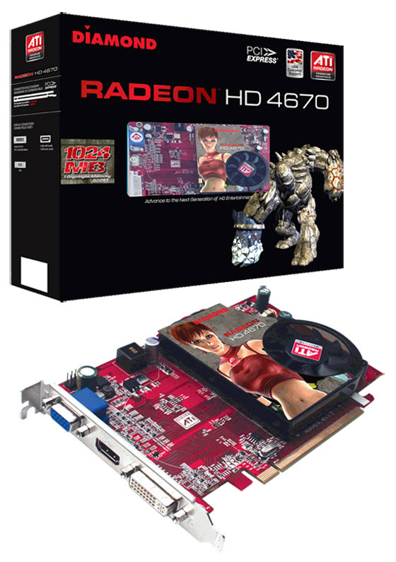 Diamond 1GB bellekli Radeon HD 4670 modelini duyurdu