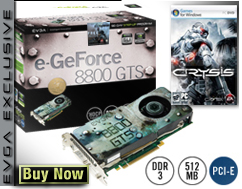 EVGA'dan Crysis'li GeForce 8800GTS