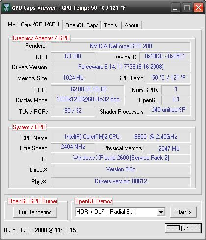 GPU Caps Viewer 1.5.0 kullanıma sunuldu