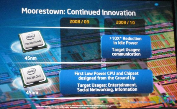 Intel Moorestown platformuyla 10x varan güç tasarrufu sağlamayı hedefliyor 