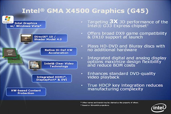 Intel'de DirectX 10 yaygınlaşıyor; 4 serisi G43 ve G45'in detayları