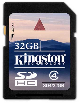 Kingston'dan 32GB kapasiteli SDHC bellek kartı