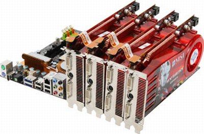 ATi Radeon HD 4870 X2, 4 yollu Crossfire teknolojisini destekliyor