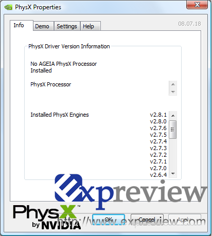 Nvidia'nın PhysX 8.07.18 sürücüsü indirilebilir durumda