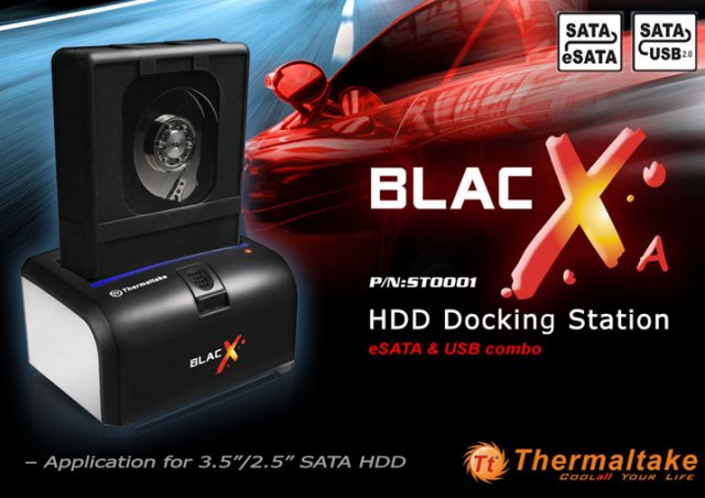 Thermaltake'den yeni sabit disk istasyonu; BlacX