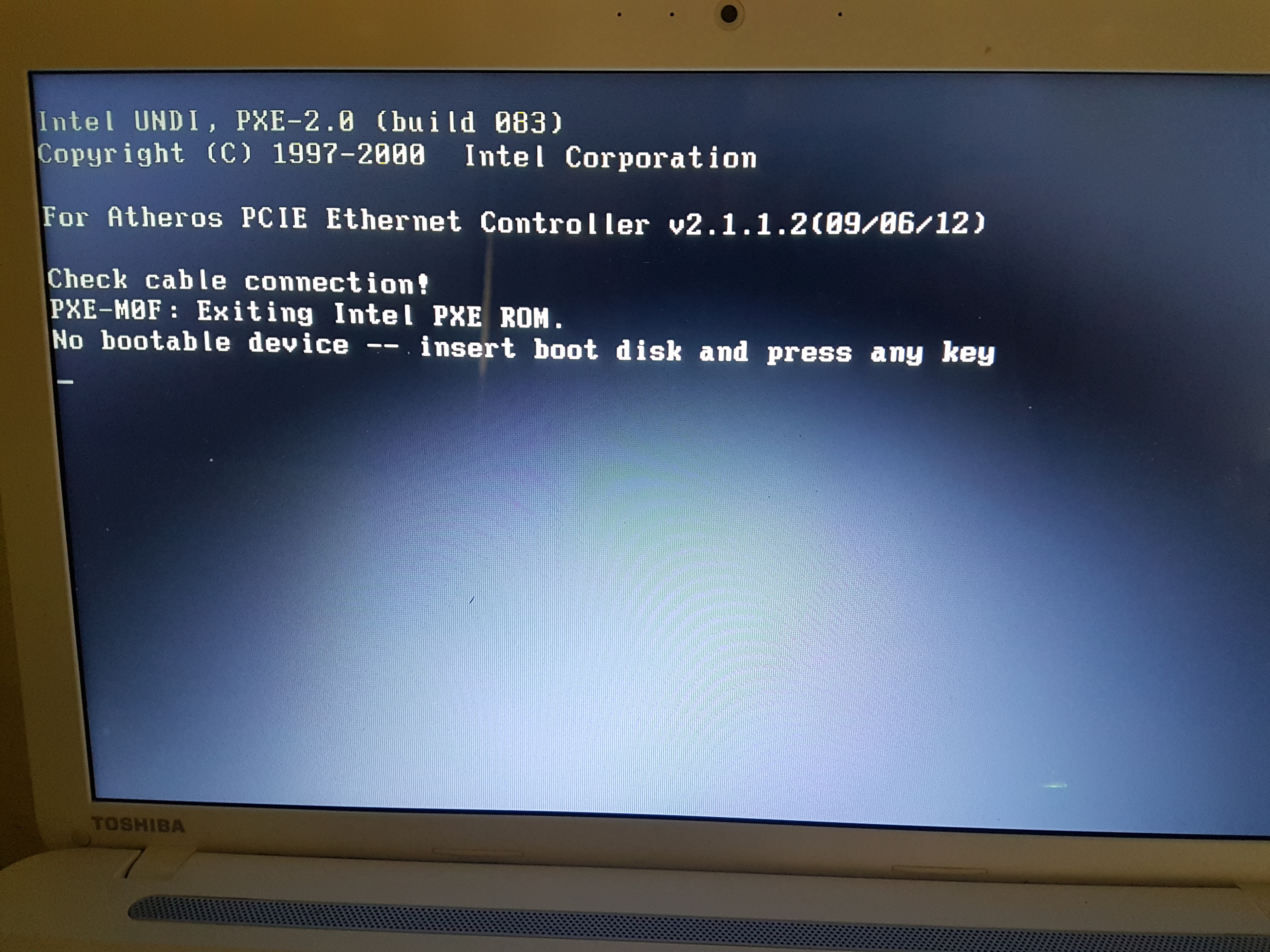 bootchamp no bootable device