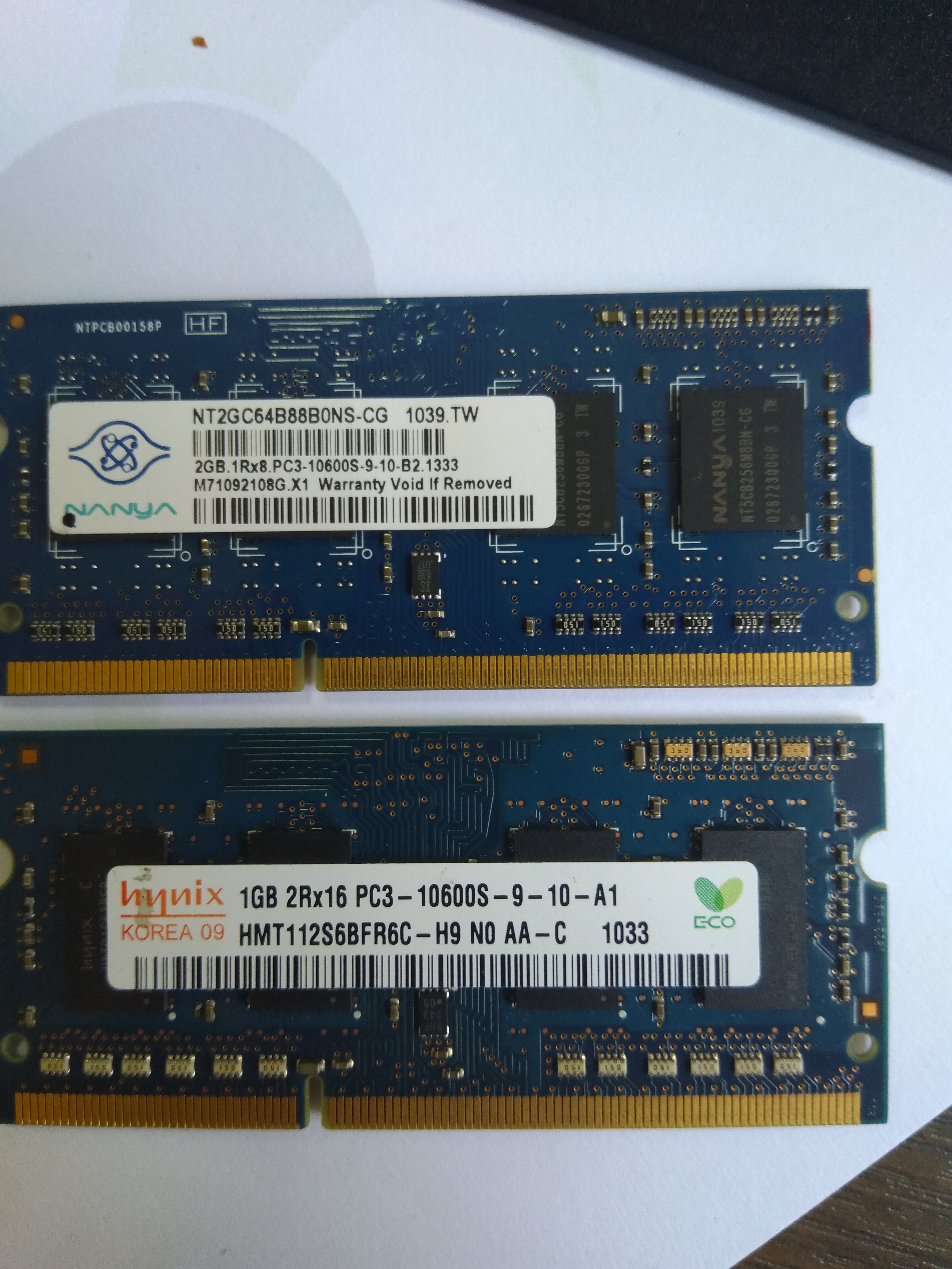 2 + 1 GB DDR3 1333 MHz laptop RAM'i » Sayfa 1 - 1