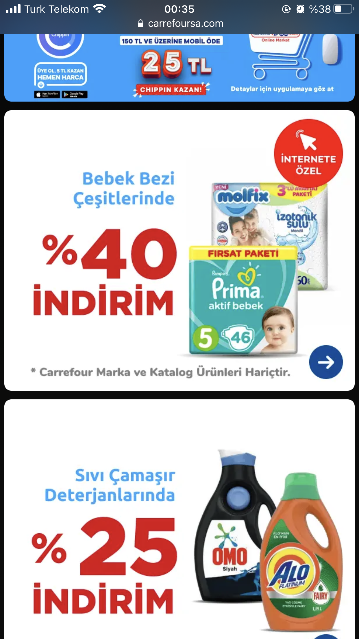 CarrefourSA Bebek Bezi İndirimleri » Sayfa 1 1
