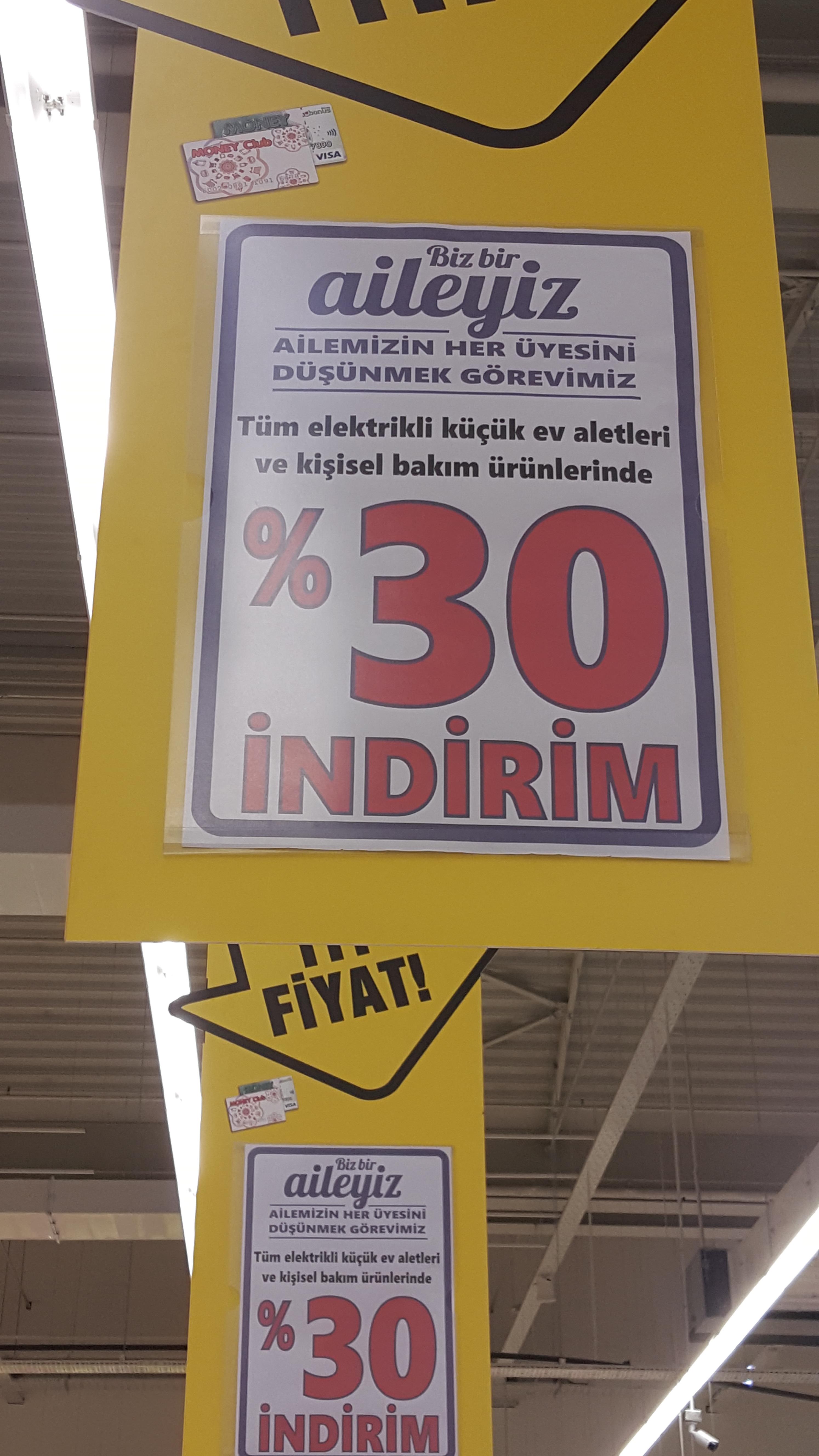 Migros tüm elektrikli küçük ev aletleri ve kişisel bakım ürünlerinde