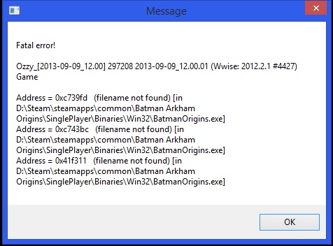 Batman arkham knight fatal error build july 2012 решение проблемы