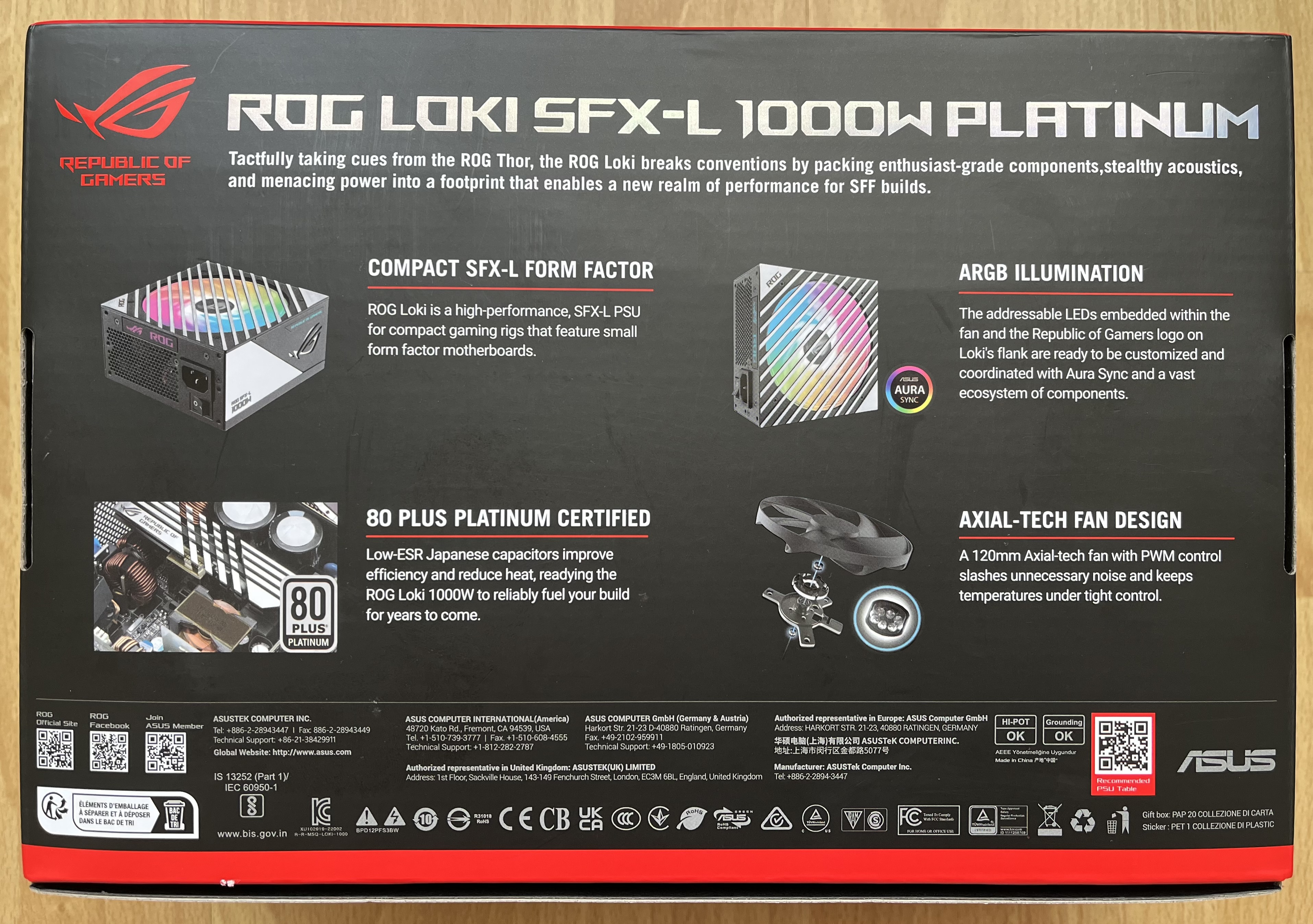 Lian Li A4-H2O mini itx kasa (Riser 4.0) + ASUS ROG LOKI SFX-L 1000W ...