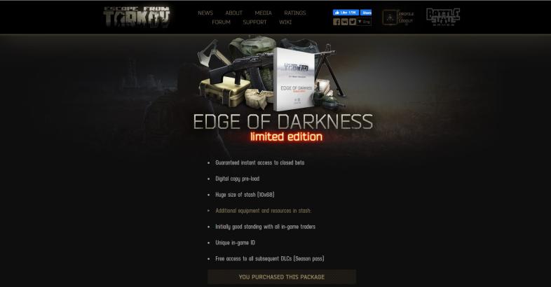 Edge of darkness limited edition что входит